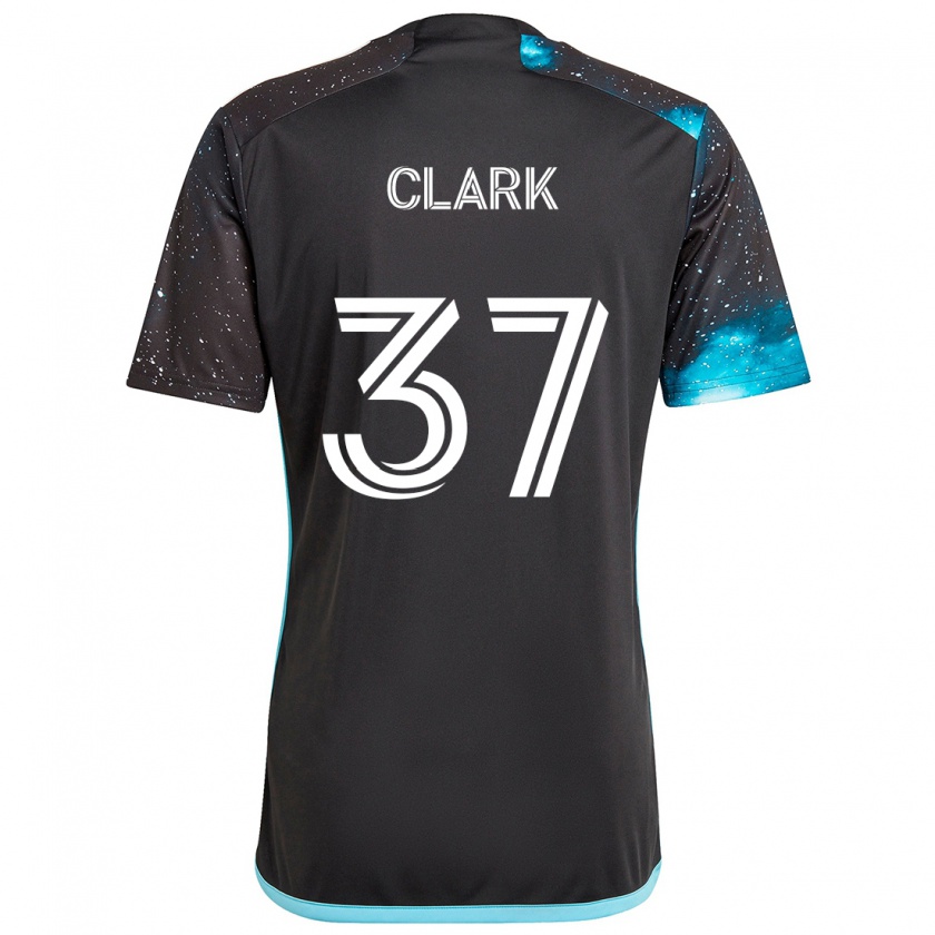 Kandiny Niño Camiseta Caden Clark #37 Azul Negro 1ª Equipación 2024/25 La Camisa Chile