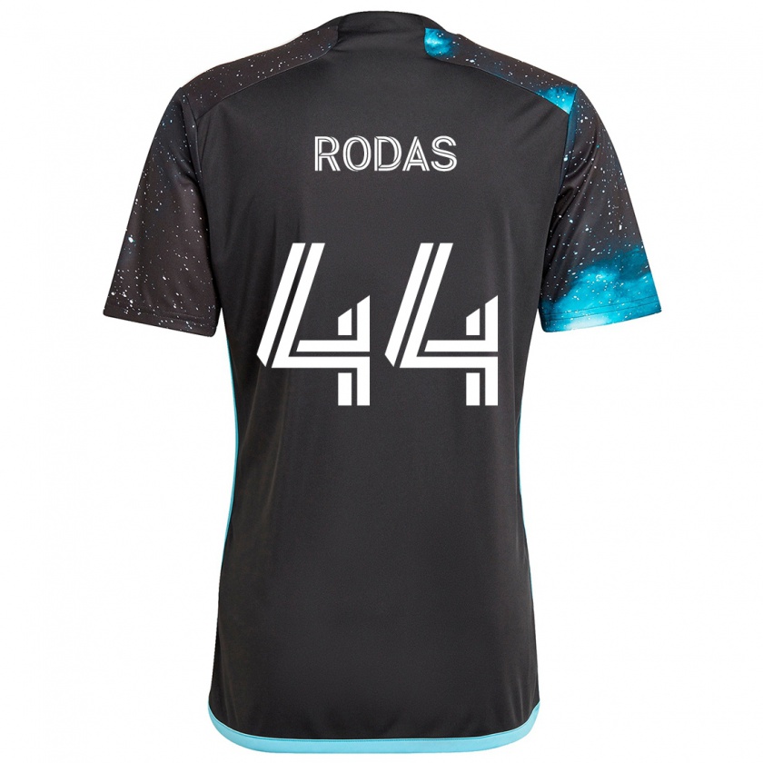 Kandiny Niño Camiseta Geremy Rodas #44 Azul Negro 1ª Equipación 2024/25 La Camisa Chile