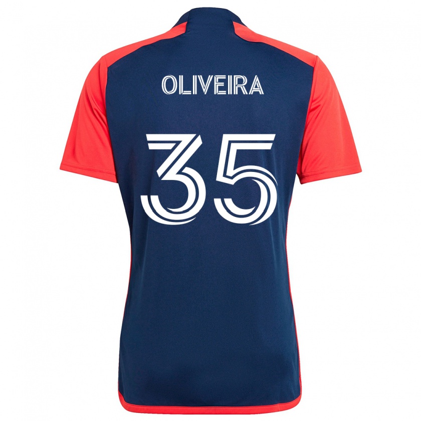 Kandiny Niño Camiseta Cristiano Oliveira #35 Azul Rojo 1ª Equipación 2024/25 La Camisa Chile