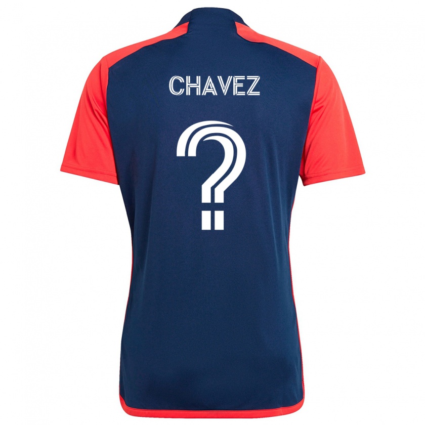 Kandiny Niño Camiseta Gabriel Chávez #0 Azul Rojo 1ª Equipación 2024/25 La Camisa Chile