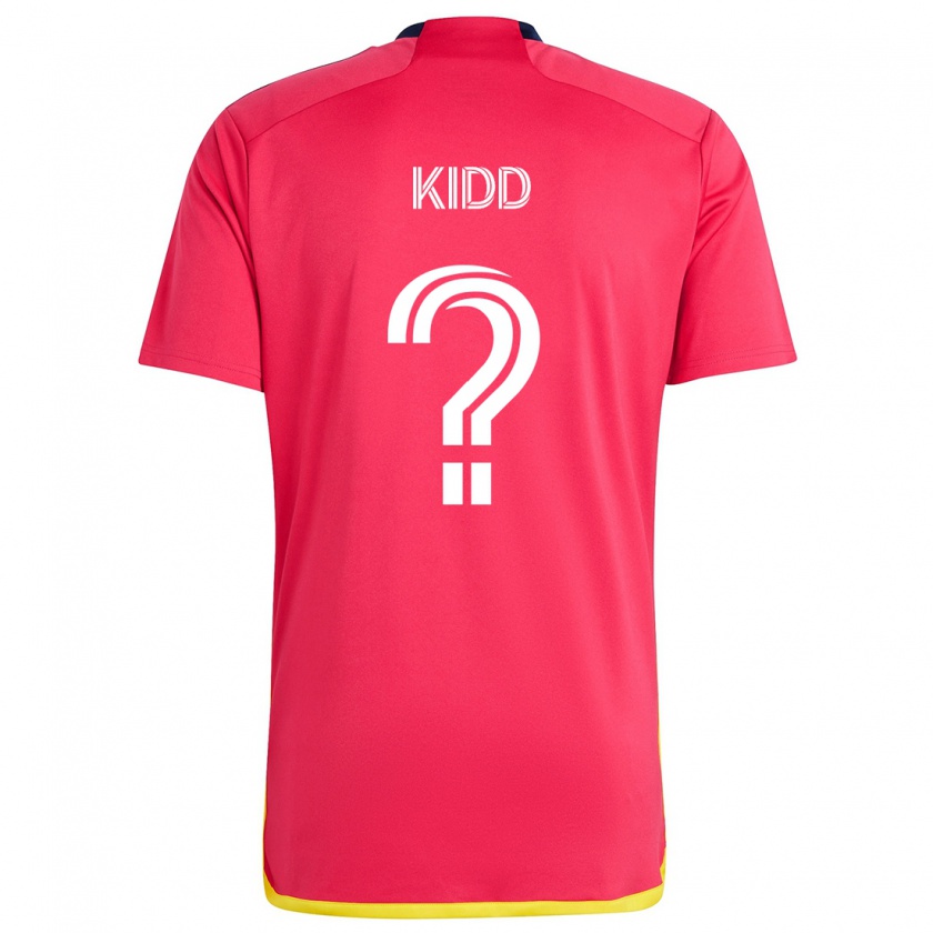 Kandiny Niño Camiseta Matteo Kidd #0 Rojo Azul 1ª Equipación 2024/25 La Camisa Chile