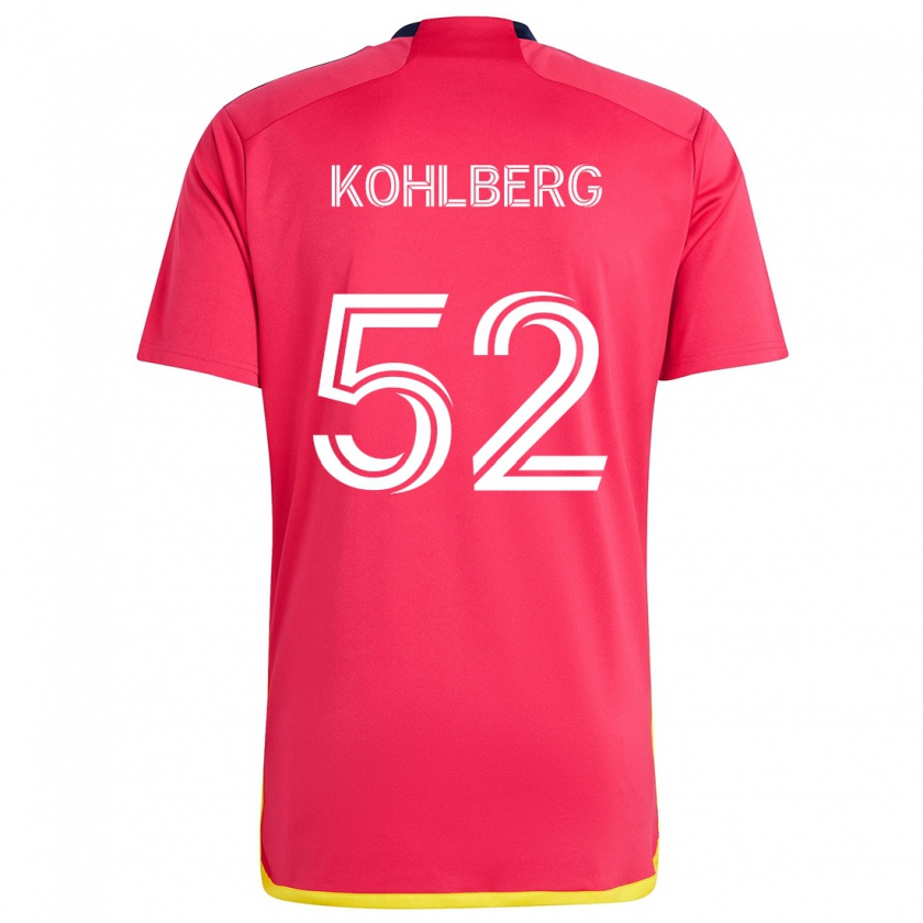 Kandiny Niño Camiseta Andrew Kohlberg #52 Rojo Azul 1ª Equipación 2024/25 La Camisa Chile