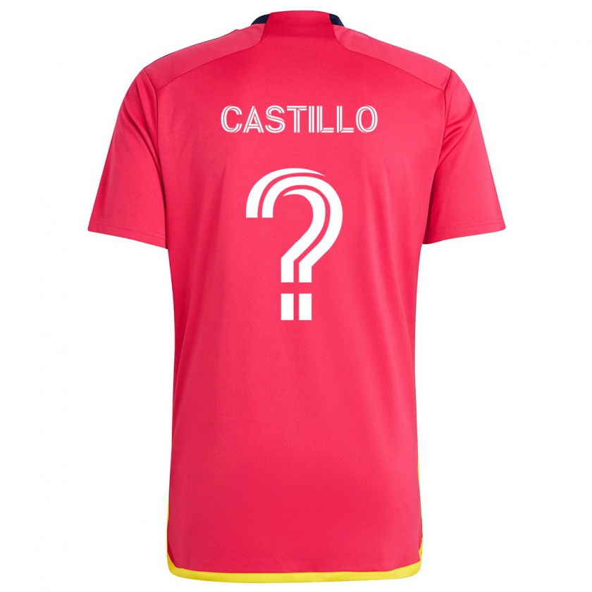 Kandiny Niño Camiseta Jayson Castillo #0 Rojo Azul 1ª Equipación 2024/25 La Camisa Chile