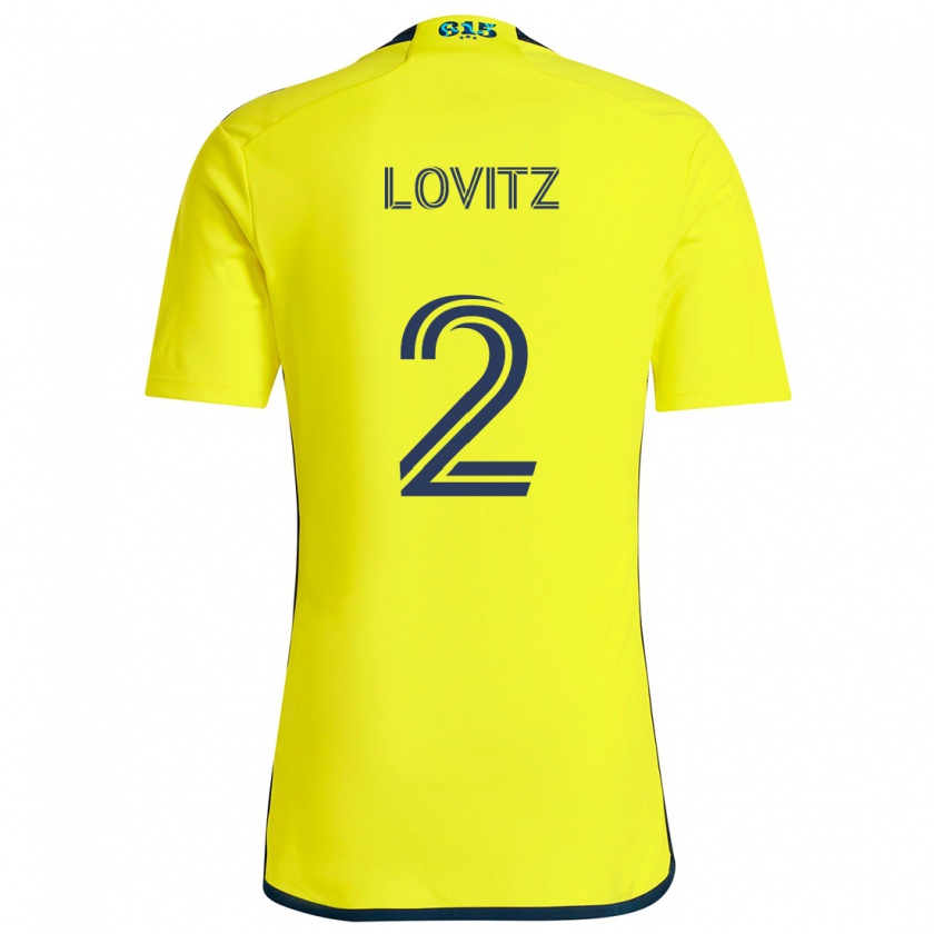 Kandiny Niño Camiseta Daniel Lovitz #2 Amarillo Azul 1ª Equipación 2024/25 La Camisa Chile