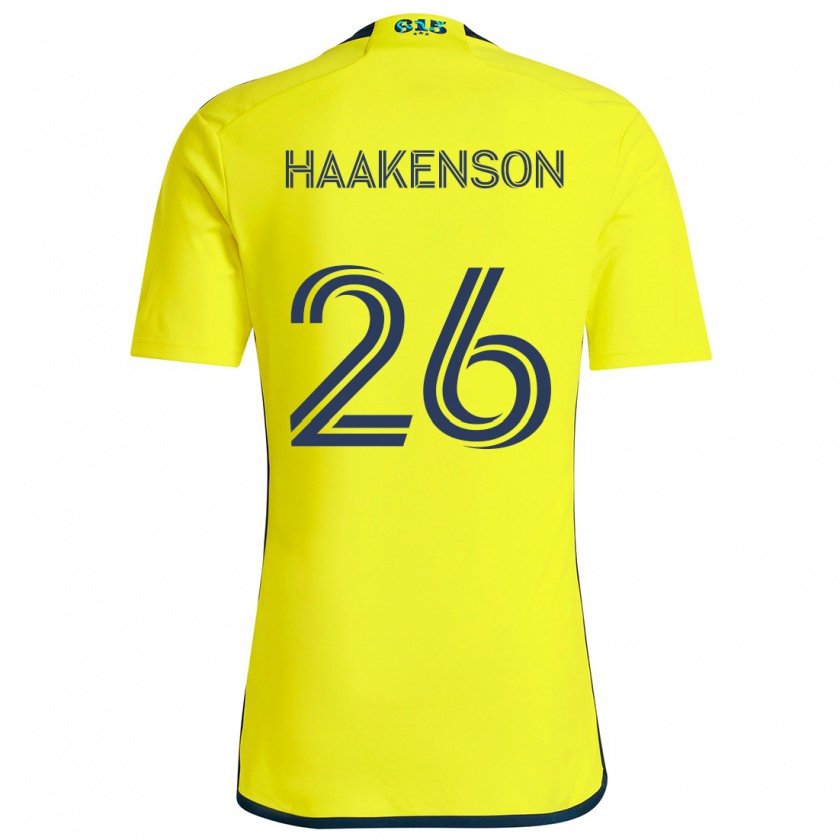 Kandiny Niño Camiseta Luke Haakenson #26 Amarillo Azul 1ª Equipación 2024/25 La Camisa Chile