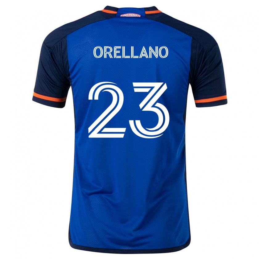 Kandiny Niño Camiseta Luca Orellano #23 Azul Blanco 1ª Equipación 2024/25 La Camisa Chile