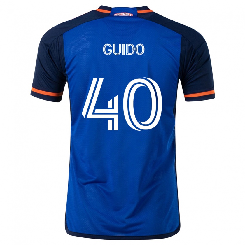 Kandiny Niño Camiseta Alejandro Guido #40 Azul Blanco 1ª Equipación 2024/25 La Camisa Chile