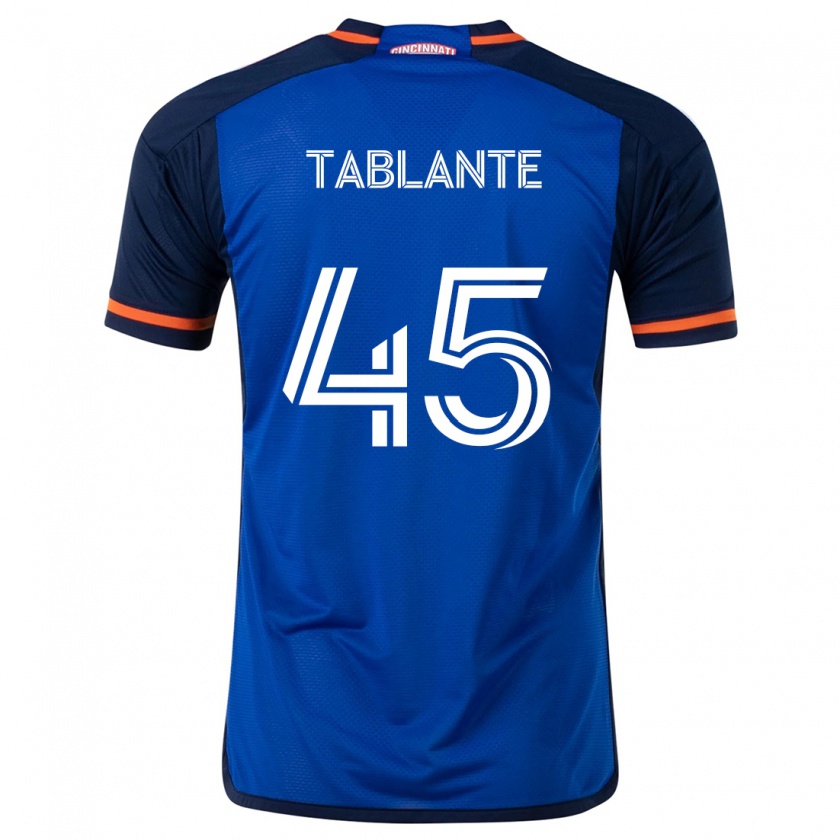 Kandiny Niño Camiseta Moises Tablante #45 Azul Blanco 1ª Equipación 2024/25 La Camisa Chile