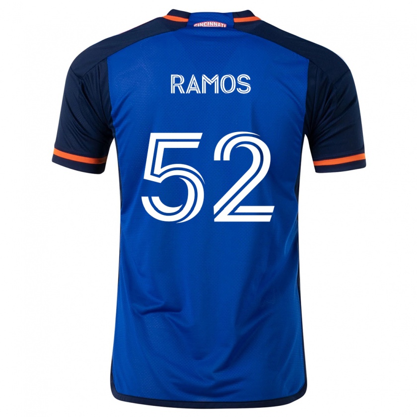 Kandiny Niño Camiseta Yair Ramos #52 Azul Blanco 1ª Equipación 2024/25 La Camisa Chile