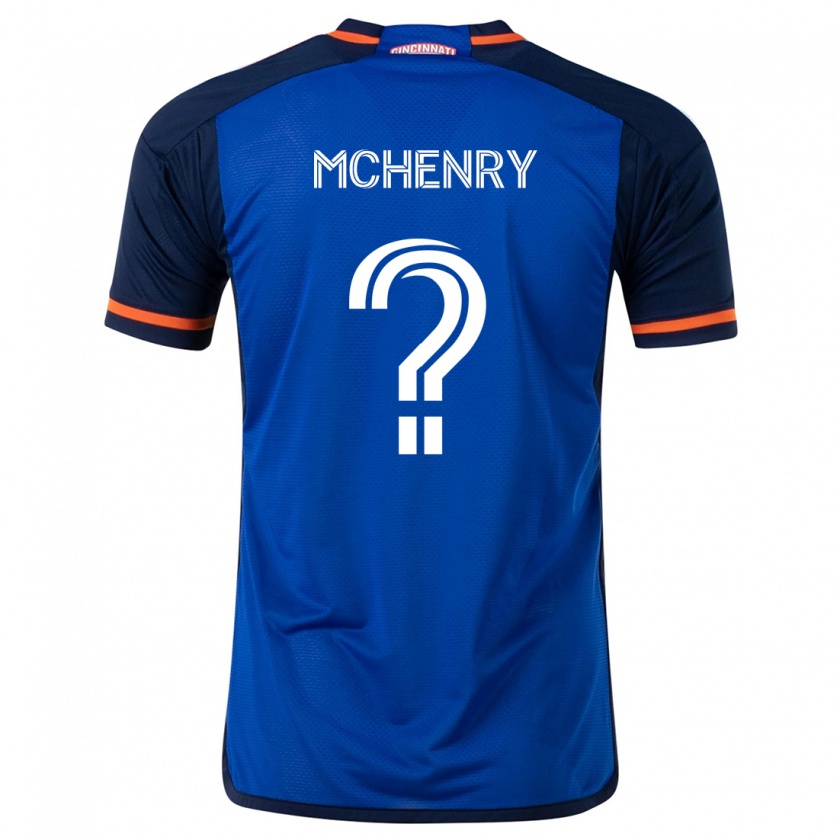 Kandiny Niño Camiseta Nicholas Mchenry #0 Azul Blanco 1ª Equipación 2024/25 La Camisa Chile