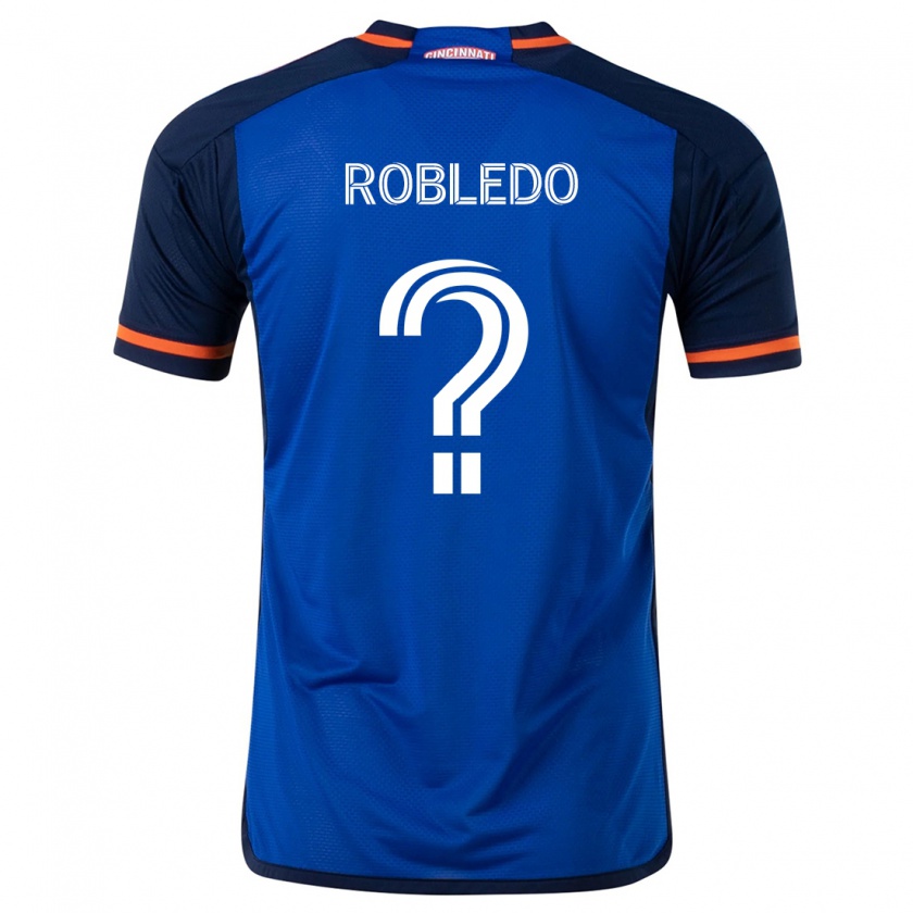 Kandiny Niño Camiseta Harrison Robledo #0 Azul Blanco 1ª Equipación 2024/25 La Camisa Chile