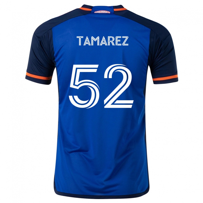 Kandiny Niño Camiseta Lucas Tamarez #52 Azul Blanco 1ª Equipación 2024/25 La Camisa Chile