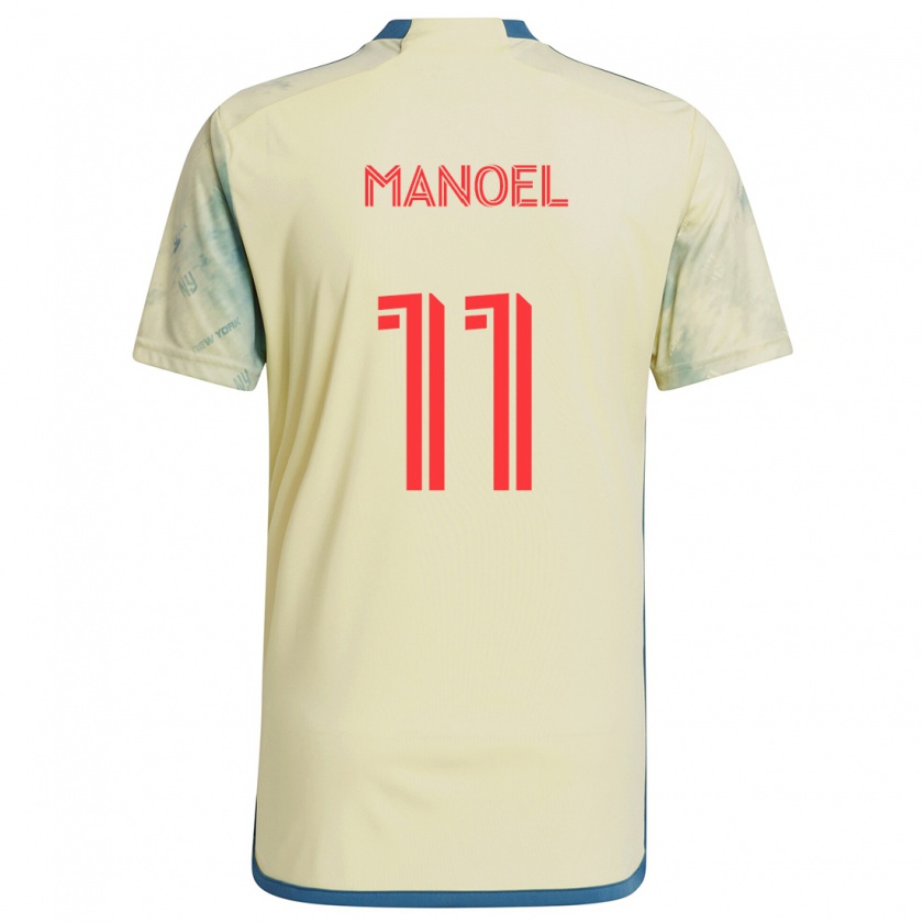 Kandiny Niño Camiseta Elias Manoel #11 Amarillo Rojo Azul 1ª Equipación 2024/25 La Camisa Chile