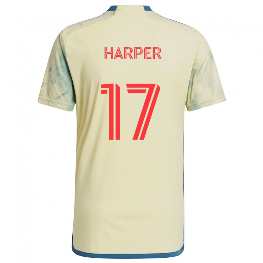 Kandiny Niño Camiseta Cameron Harper #17 Amarillo Rojo Azul 1ª Equipación 2024/25 La Camisa Chile