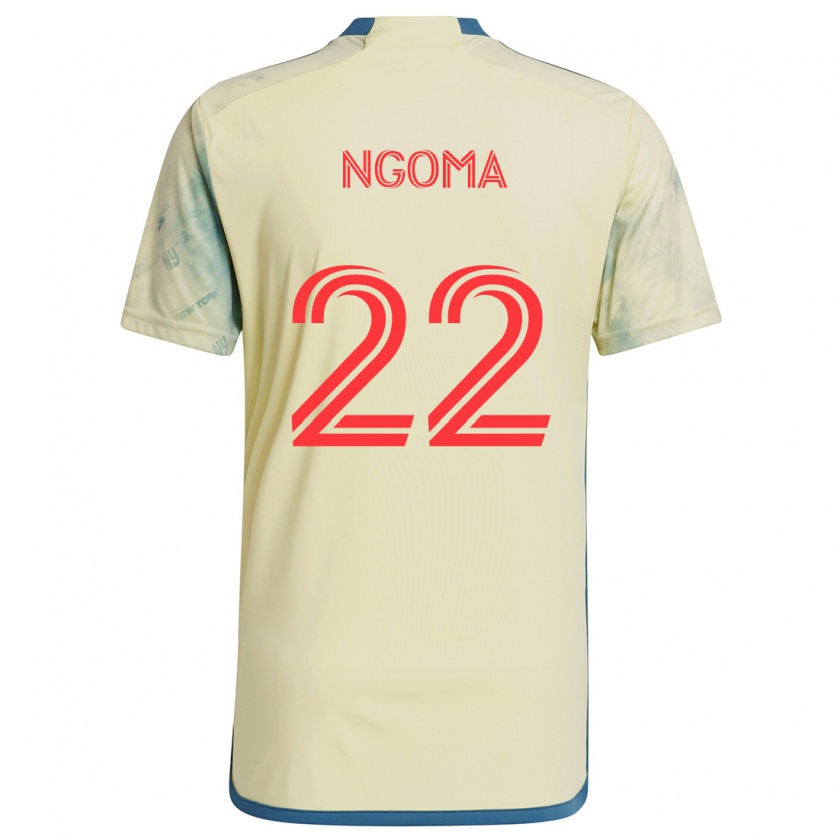 Kandiny Niño Camiseta Serge Ngoma #22 Amarillo Rojo Azul 1ª Equipación 2024/25 La Camisa Chile