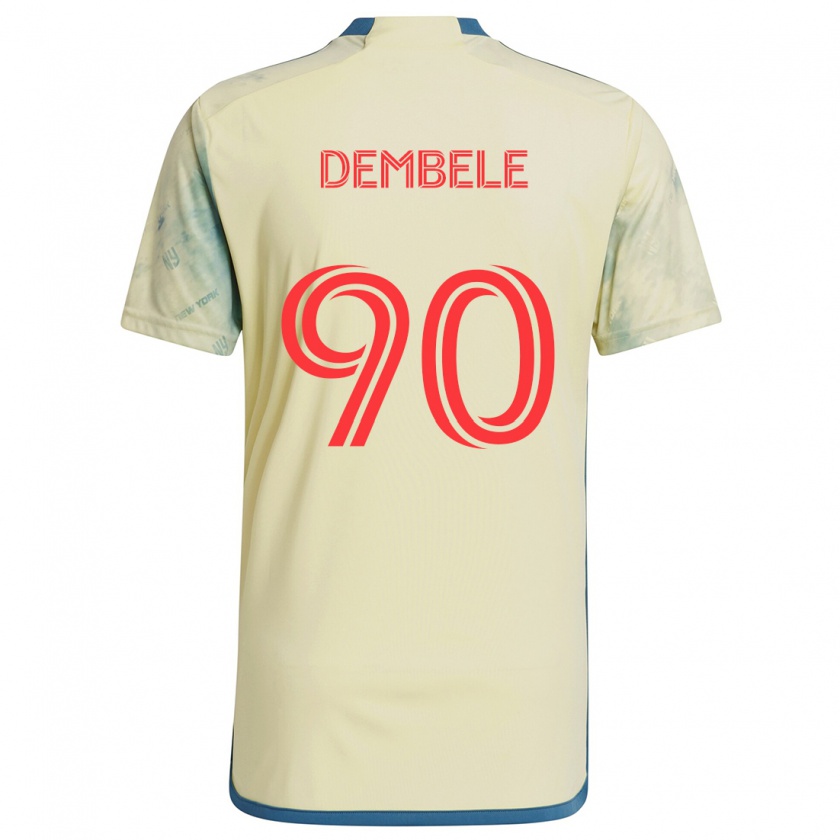 Kandiny Niño Camiseta Malick Dembele #90 Amarillo Rojo Azul 1ª Equipación 2024/25 La Camisa Chile