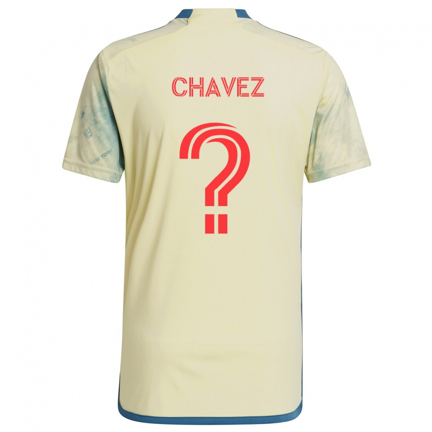 Kandiny Niño Camiseta Sebasthian Chavez #0 Amarillo Rojo Azul 1ª Equipación 2024/25 La Camisa Chile