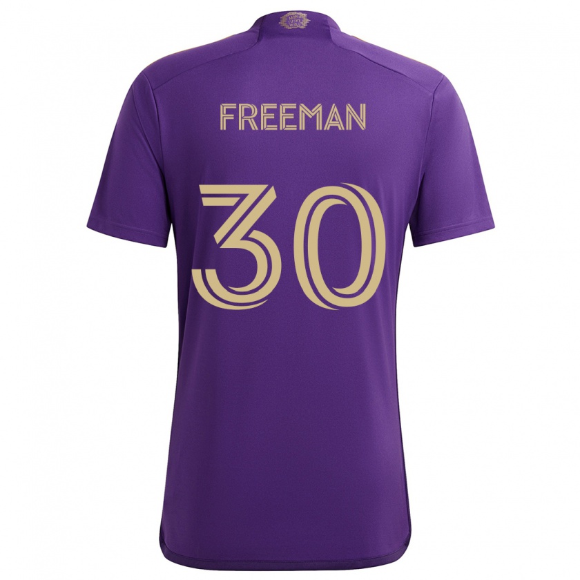 Kandiny Niño Camiseta Alex Freeman #30 Púrpura Amarillo 1ª Equipación 2024/25 La Camisa Chile