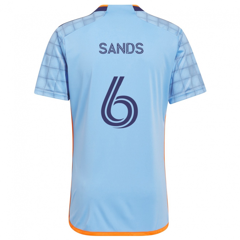 Kandiny Niño Camiseta James Sands #6 Azul Naranja 1ª Equipación 2024/25 La Camisa Chile