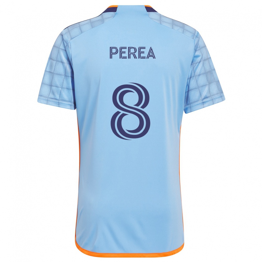 Kandiny Niño Camiseta Andrés Perea #8 Azul Naranja 1ª Equipación 2024/25 La Camisa Chile