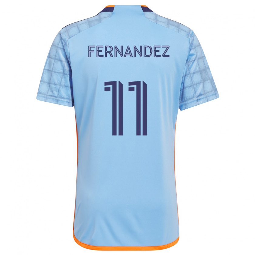 Kandiny Niño Camiseta Julián Fernández #11 Azul Naranja 1ª Equipación 2024/25 La Camisa Chile