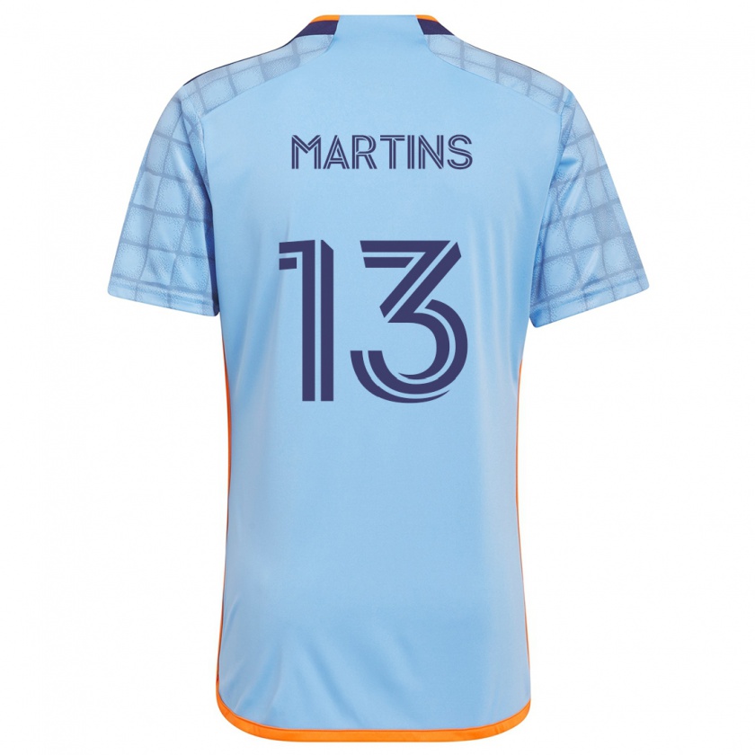 Kandiny Niño Camiseta Thiago Martins #13 Azul Naranja 1ª Equipación 2024/25 La Camisa Chile