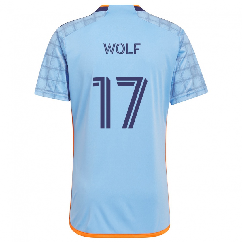 Kandiny Niño Camiseta Hannes Wolf #17 Azul Naranja 1ª Equipación 2024/25 La Camisa Chile