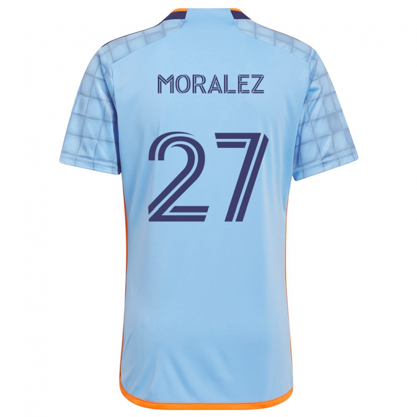 Kandiny Niño Camiseta Maxi Moralez #27 Azul Naranja 1ª Equipación 2024/25 La Camisa Chile