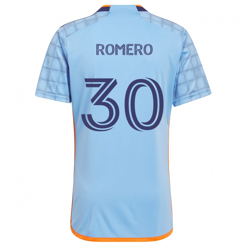 Kandiny Niño Camiseta Tomás Romero #30 Azul Naranja 1ª Equipación 2024/25 La Camisa Chile