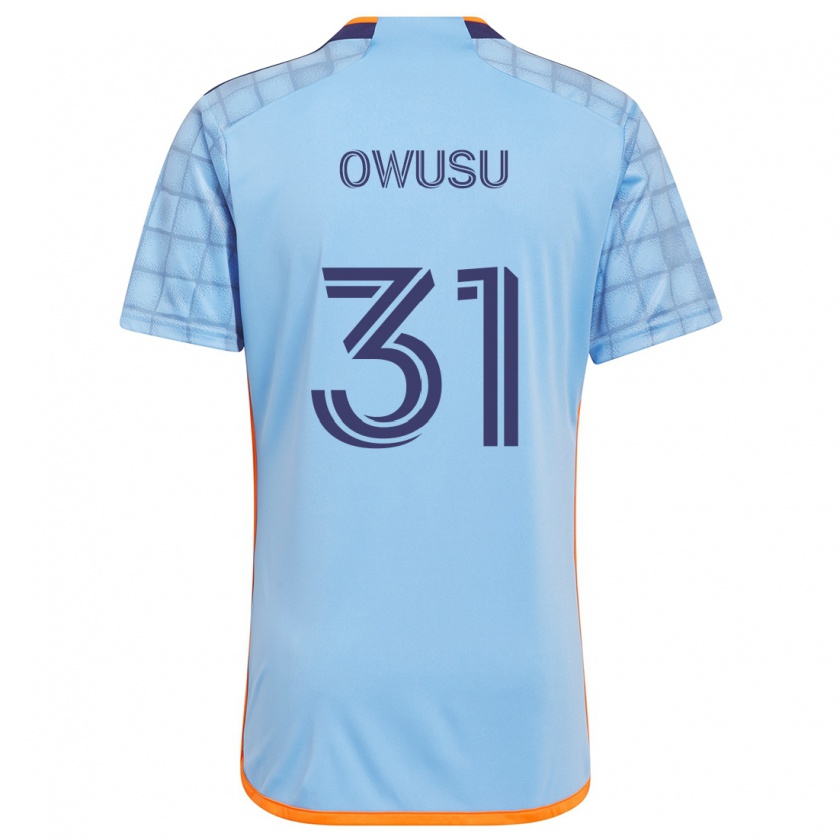 Kandiny Niño Camiseta Samuel Owusu #31 Azul Naranja 1ª Equipación 2024/25 La Camisa Chile