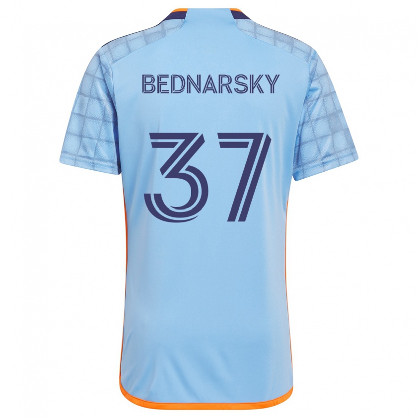 Kandiny Niño Camiseta Stevo Bednarsky #37 Azul Naranja 1ª Equipación 2024/25 La Camisa Chile