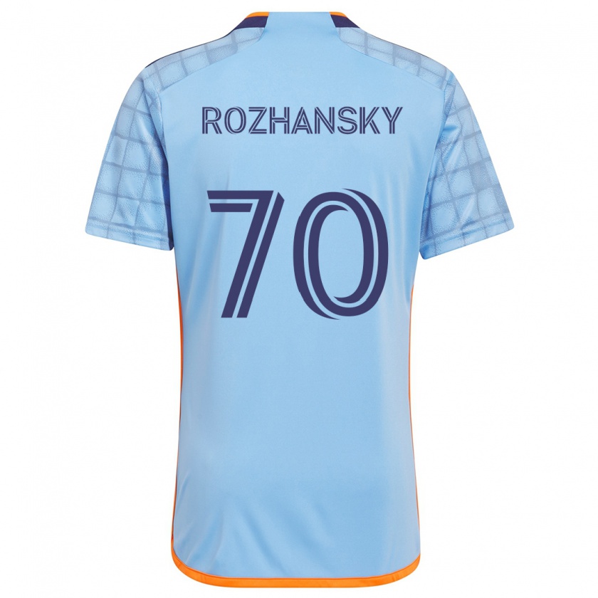 Kandiny Niño Camiseta Jake Rozhansky #70 Azul Naranja 1ª Equipación 2024/25 La Camisa Chile