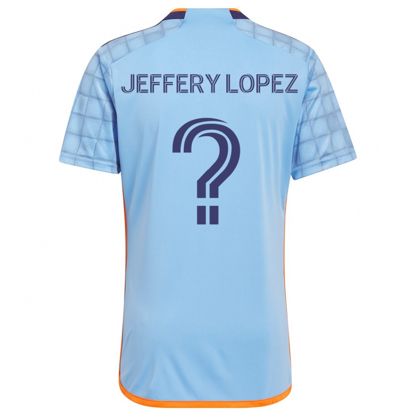 Kandiny Niño Camiseta Jeffery López #0 Azul Naranja 1ª Equipación 2024/25 La Camisa Chile