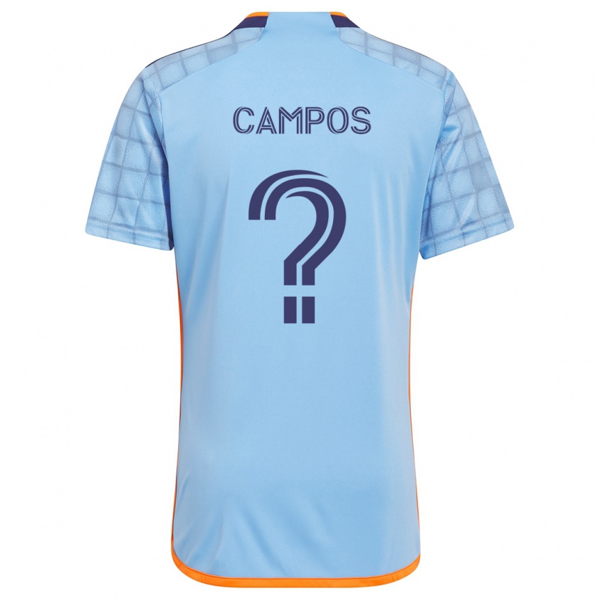 Kandiny Niño Camiseta Adonis Campos #0 Azul Naranja 1ª Equipación 2024/25 La Camisa Chile