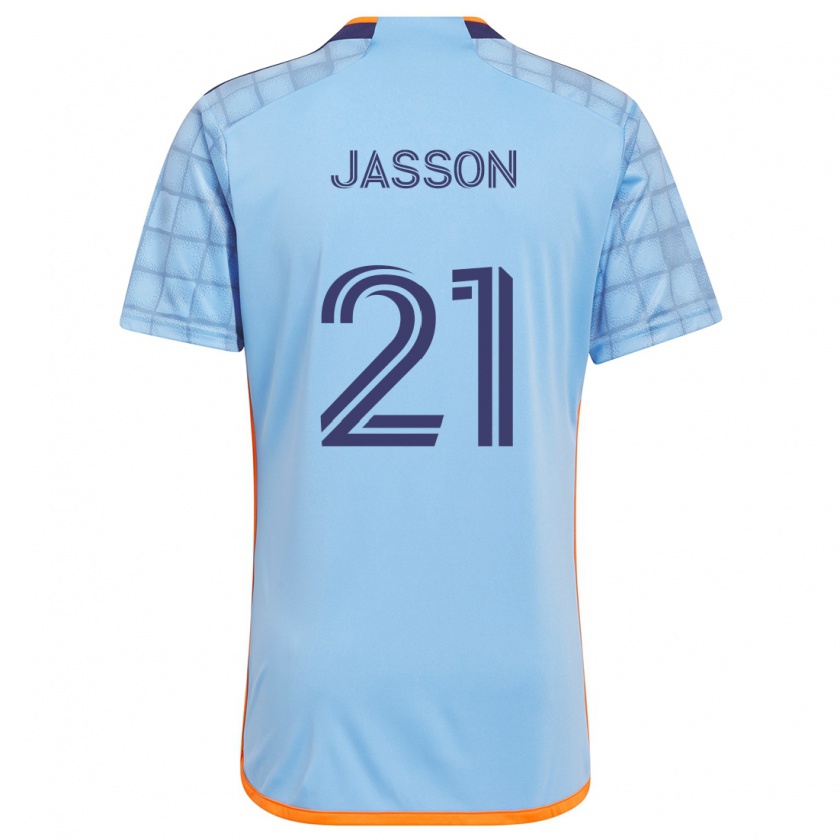 Kandiny Niño Camiseta Andres Jasson #21 Azul Naranja 1ª Equipación 2024/25 La Camisa Chile