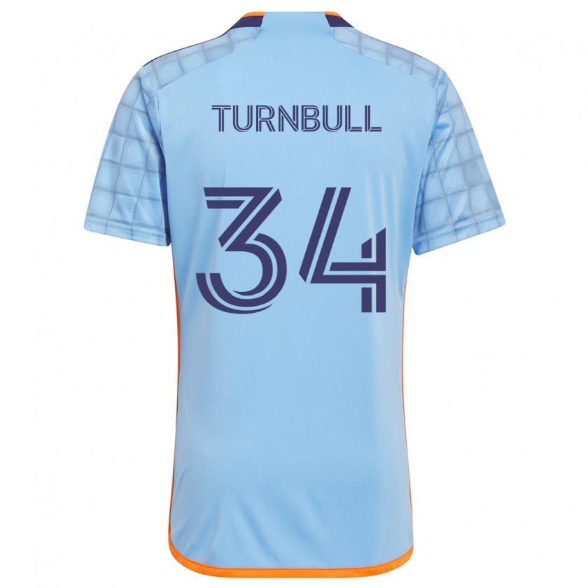 Kandiny Niño Camiseta Stephen Turnbull #34 Azul Naranja 1ª Equipación 2024/25 La Camisa Chile