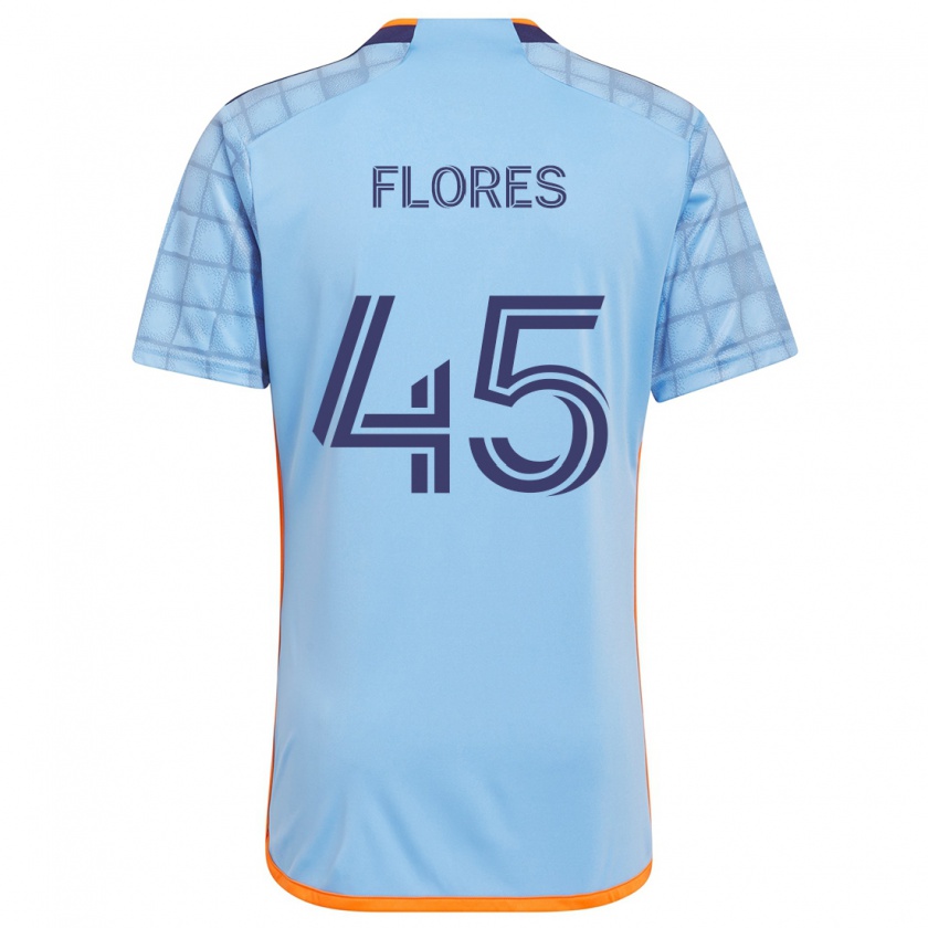 Kandiny Niño Camiseta Brian Flores #45 Azul Naranja 1ª Equipación 2024/25 La Camisa Chile