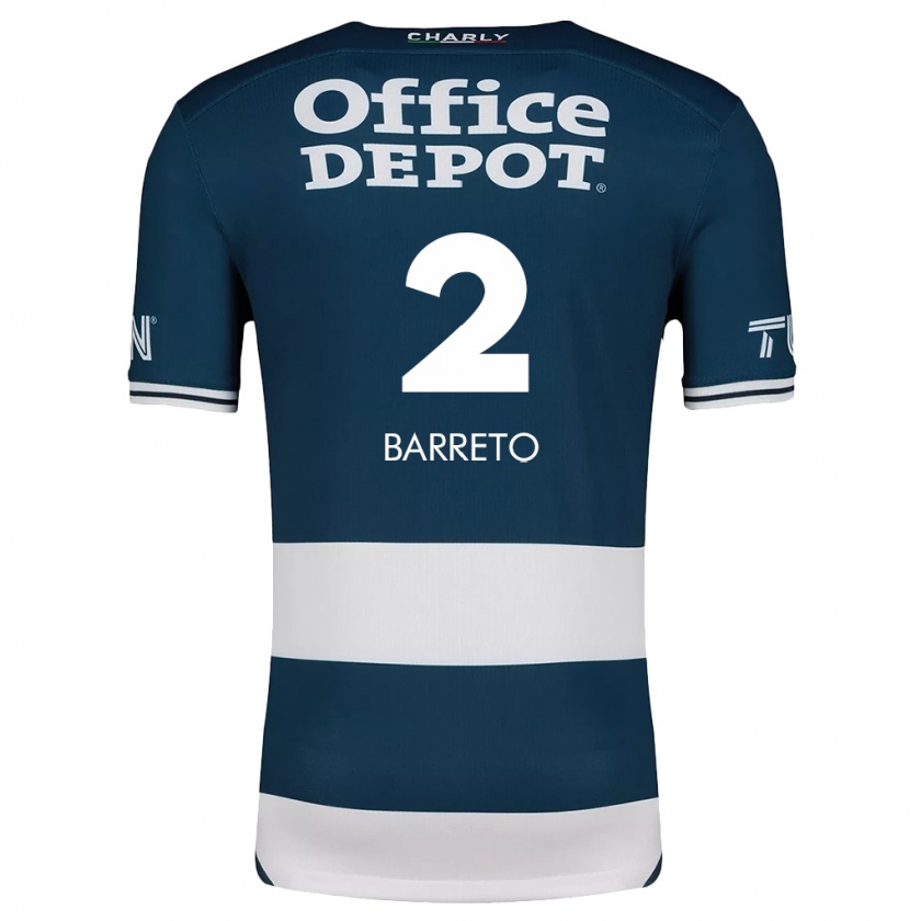 Kandiny Niño Camiseta Sergio Barreto #2 Azul Blanco 1ª Equipación 2024/25 La Camisa Chile