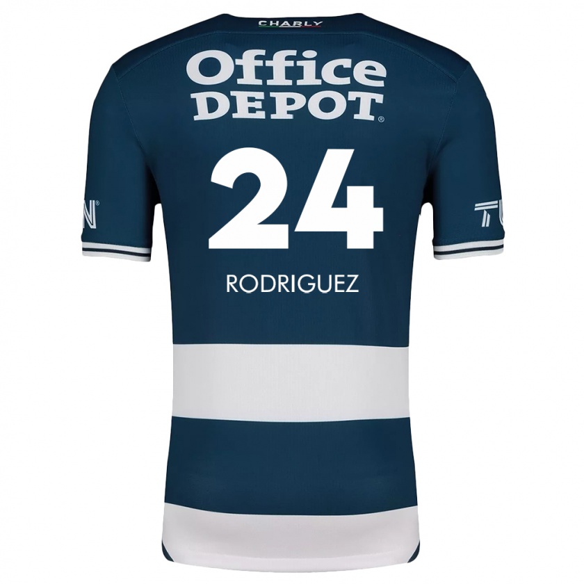 Kandiny Niño Camiseta Luis Rodríguez #24 Azul Blanco 1ª Equipación 2024/25 La Camisa Chile