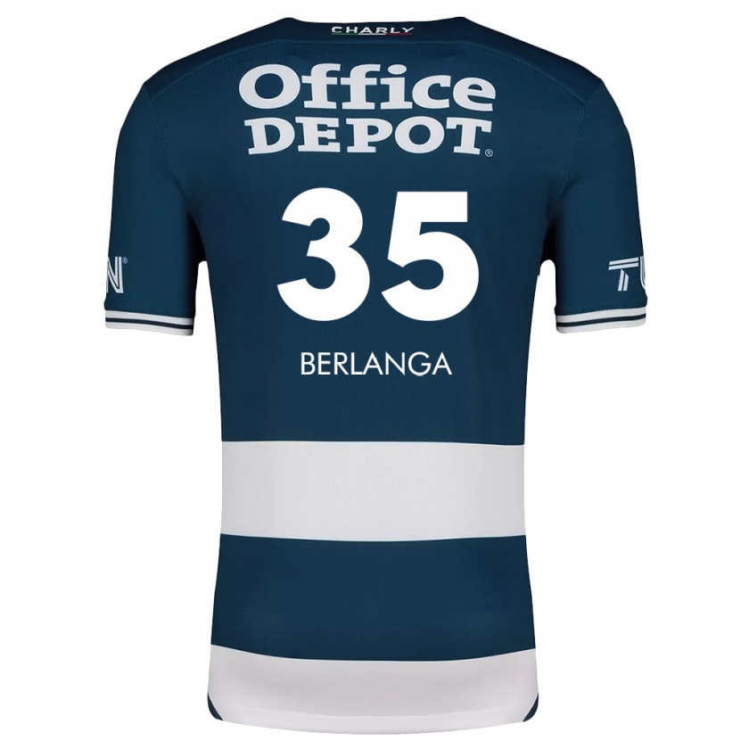 Kandiny Niño Camiseta Jorge Berlanga #35 Azul Blanco 1ª Equipación 2024/25 La Camisa Chile