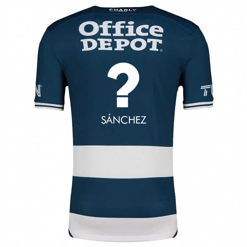 Kandiny Niño Camiseta Leonardo Sánchez #0 Azul Blanco 1ª Equipación 2024/25 La Camisa Chile