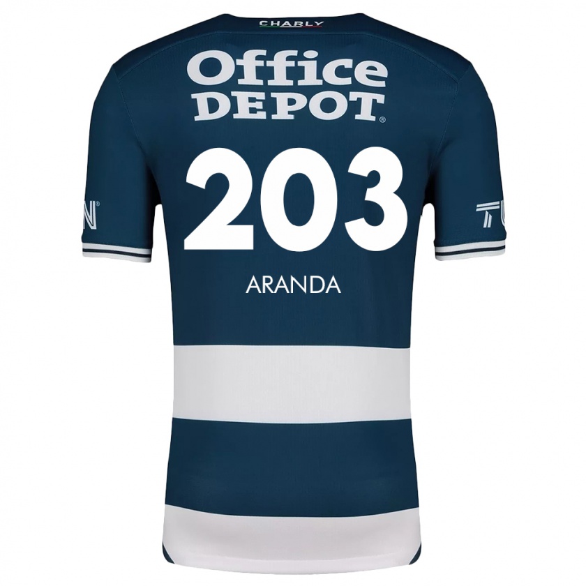 Kandiny Niño Camiseta Juan Aranda #203 Azul Blanco 1ª Equipación 2024/25 La Camisa Chile