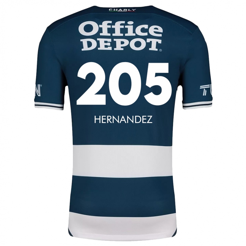 Kandiny Niño Camiseta Sergio Hernández #205 Azul Blanco 1ª Equipación 2024/25 La Camisa Chile