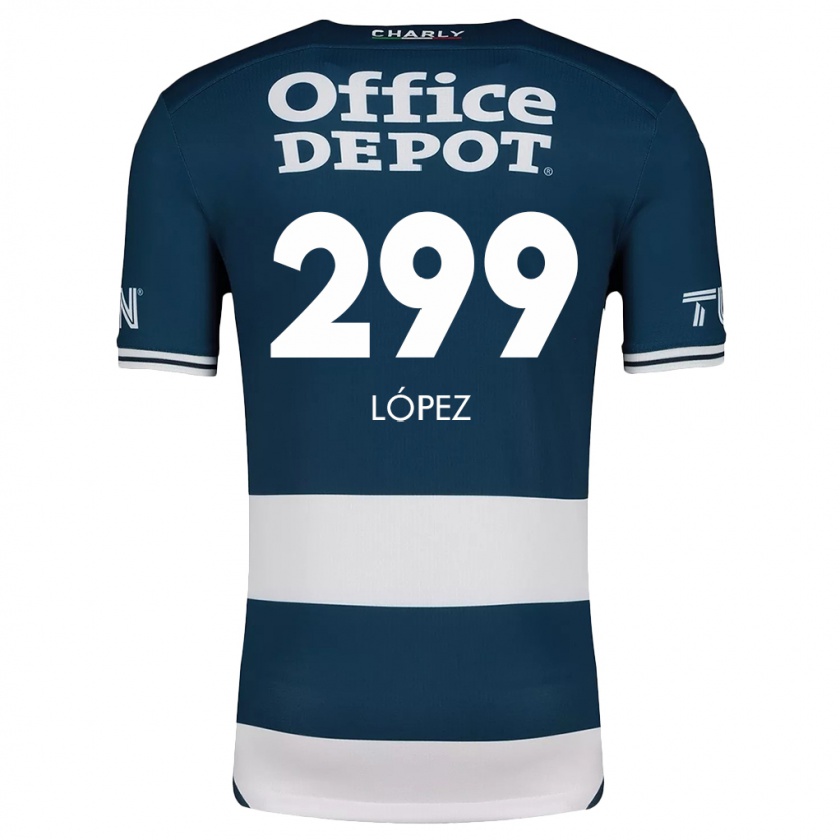 Kandiny Niño Camiseta Santiago López #299 Azul Blanco 1ª Equipación 2024/25 La Camisa Chile