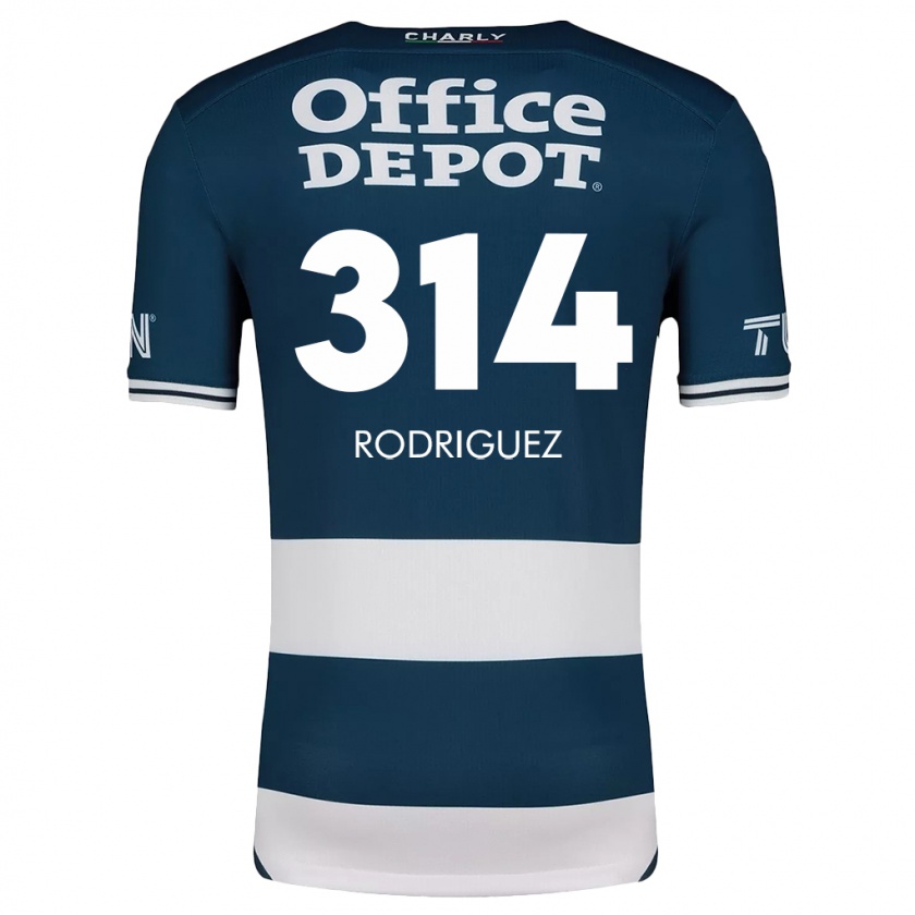 Kandiny Niño Camiseta Alan Rodríguez #314 Azul Blanco 1ª Equipación 2024/25 La Camisa Chile