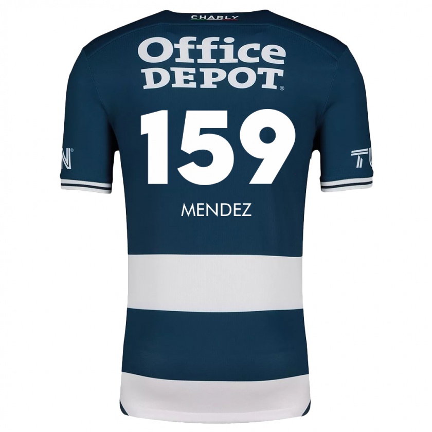 Kandiny Niño Camiseta Daniel Méndez #159 Azul Blanco 1ª Equipación 2024/25 La Camisa Chile