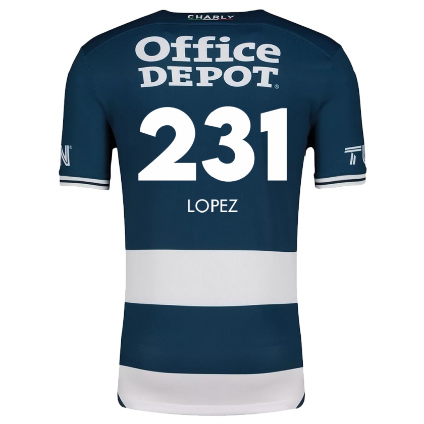 Kandiny Niño Camiseta Víctor López #231 Azul Blanco 1ª Equipación 2024/25 La Camisa Chile