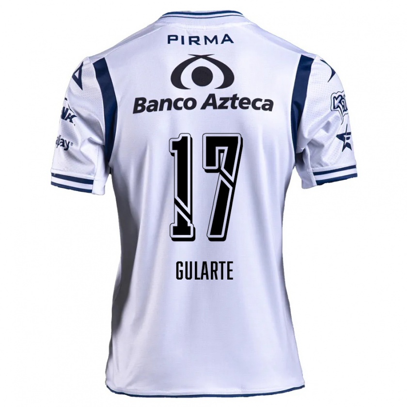 Kandiny Niño Camiseta Emanuel Gularte #17 Blanco Azul Marino 1ª Equipación 2024/25 La Camisa Chile