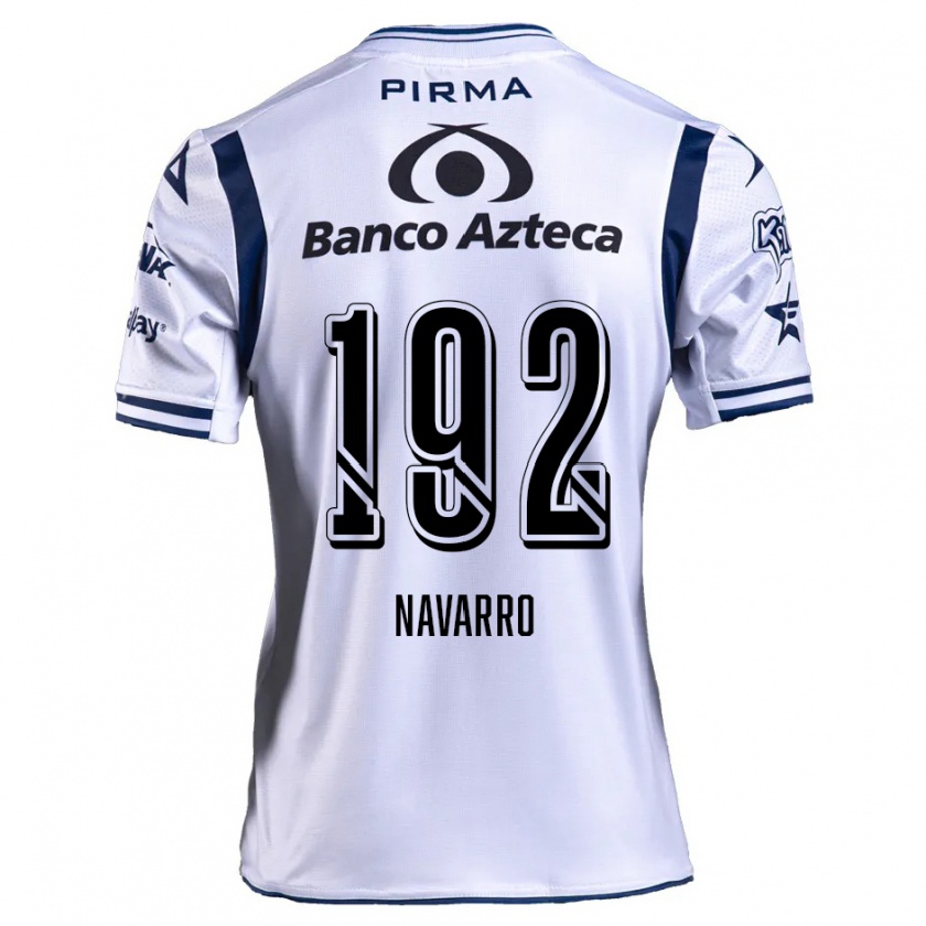 Kandiny Niño Camiseta Eduardo Navarro #192 Blanco Azul Marino 1ª Equipación 2024/25 La Camisa Chile