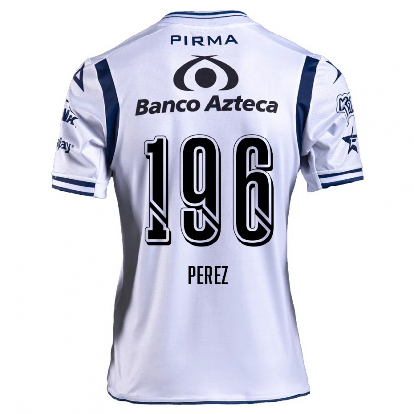 Kandiny Niño Camiseta Arez Pérez #196 Blanco Azul Marino 1ª Equipación 2024/25 La Camisa Chile